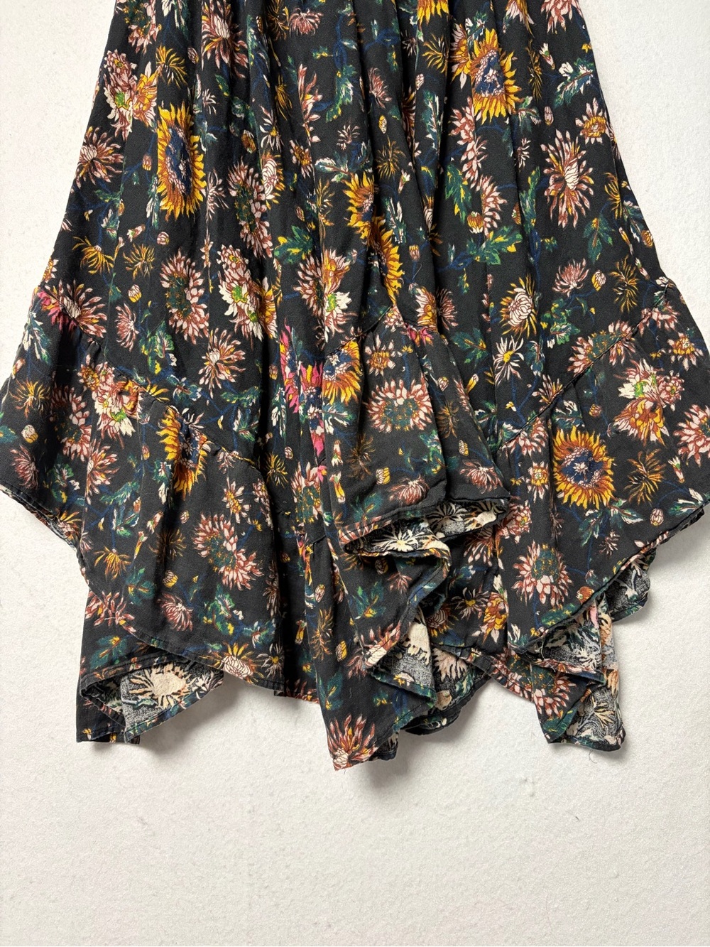 Natural Life Convertible Skirt Dress 2 in 1 Boho Floral Handkerchief Hem Size M - Picture 10 of 14